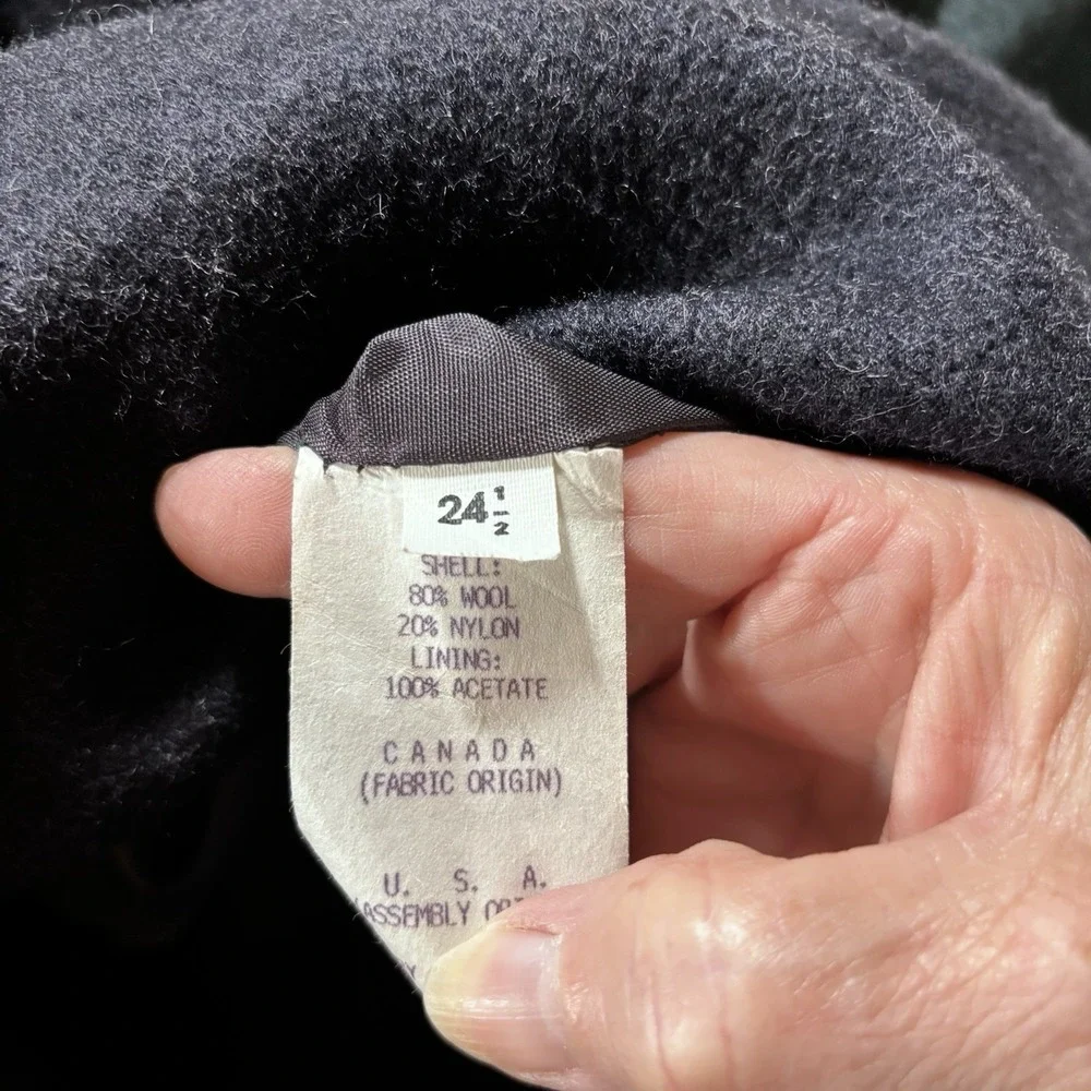 Vtg 90's Wool Coat W/ Hood  Color Block  New York Girl  Sz 24 1/2‎ Womens Cozy